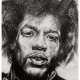 Jimi Hendrix - Seria IKONY (A3) - rysunek ręcznie wykonany, na prezent, dla miłośnika muzyki