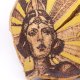 Golden Woman - pirografia (15x15 cm) - obraz wypalany na drewnie, woodburning, pyrography art