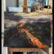 Wulkan I (Volcano I - 60x80) - obraz ręcznie malowany na płótnie, do salonu, do sypialni