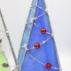 Choinka witrażowa, lampion - błękitna