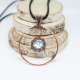 Wisior labradoryt triskelion kuta miedź antyczna amulet piękny rękodzieło