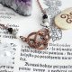 Wisior węzeł celtycki miedź antyczna amulet piękny obsydian labradoryt