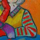 obraz do salonu portret babcia z drinkiem