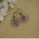 Różowe kolczyki słoneczka kwarc malinowy wire wrapping słońce