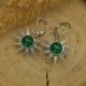 Kolczyki słoneczka zielony onyks wire wrapping słońce