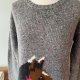 Vintage Sweter z koniem głową konia Koń Cottage core