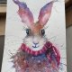 Świąteczny króliczek Original Akwarela A5