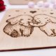 Drewniana ręcznie wypalana podkładka pod kubek - Słonie - prezent handmade, rękodzieło