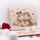 Drewniana ręcznie wypalana podkładka pod kubek - Pingwiny - prezent handmade, rękodzieło