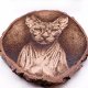 Kot Sfinks - pirografia (17x21 cm) obraz wypalany na drewnie, wyjątkowy prezent, woodburning, pyrography art