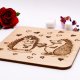Drewniana ręcznie wypalana podkładka pod kubek - Jeże -  prezent handmade, rękodzieło