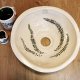 Umywalka ceramiczna nablatowa 38 cm Ręcznie malowana umywalka “Paproć" – naturalna elegancja