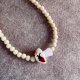 Naszyjnik Choker Grzybek  z kremowego jaspisu