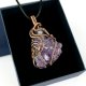 Wisiorek wire wrapping z ametystem