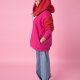 Bluza damska dwukolorowa z dużym kapturem krój luźny