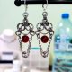 Gotyckie kolczyki chainmail ze stal chirurgiczna 304 i szkło