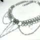 Gotycki naszyjnik chainmail z kwarcem górskim i łezką ze szkła