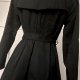 H&M 34 XS, czarny płaszcze rozkloszowane, 35% bawełna, wiązany w pasie