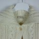 Karen Millen krótki sweter ponczo z wełną ecru XS / S