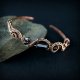 Miedziana bransoleta cuff z turmalinem i onyksem
