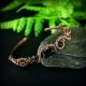 Miedziana bransoleta cuff z turmalinem i onyksem