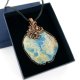 Koral fossil wisiorek wire wrapping