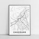 Mapa Zakopane 50x70 cm - plakat Zakopane czarno-biały