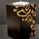 Drewniany świecznik tealight – organiczny wzór, ręczna pirografia, idealny prezent, upominek