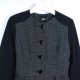 H&M płaszcz z wełną melanż czarny / 34 - XS