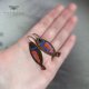 Kolczyki Fish with Orange Red Accent