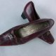 Lorene vintage skórzane czółenka skóra bordo 35 22,5 cm