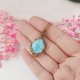 Naszyjnik Larimar złoty stal chirurgiczna wisiorek handmade wirewrapping
