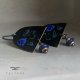 Kolczyki Dark Green & Blue Flower