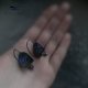 Kolczyki Dark Green & Blue Flower