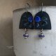 Kolczyki Dark Green & Blue Flower