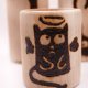 Zestaw 4 drewnianych świeczników tealight, ręcznie wypalane wzory (pirogrofia) - KOTY - na prezent