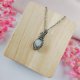 Naszyjnik Kamień Księżycowy stal chirurgiczna wisiorek handmade wirewrapping