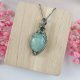 Naszyjnik Amazonit stal chirurgiczna wisiorek handmade wirewrapping