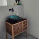 Mała Umywalka Szmaragd 34 cm, Umywalka zielona, umywalka nablatowa, umywalka ceramiczna, umywalka łazienkowa, umywalka gliniana