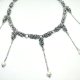 Choker naszyjnik Chainmaille - perły słodkowodne, stal chirurgiczna