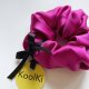 Scrunchie jedwabna gumka do włosów - fuksja