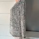 Sweter puchaty z wiskozy przewiewny elastyczny czarno biały melanż