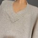 Sweter oversize M 38 beżowy dekolt v old money pull&bear szeroki