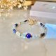 Bransoletka amulet zodiak Bliźnięta sugilit akwamaryn lapis lazuli sodalit