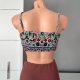Shein S 36, 100% rayon, crop top wiązany, krótki, z wzorkami