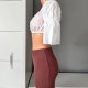 Bershka 36 S, crop top biały, 100% bawełna, krótki, z szerokimi rękawami