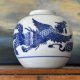 Hand painted - Sztuka wschodu w niebieskościach  chiński smok na rok smoka