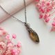 Naszyjnik Labradoryt Pomarańczowy stal chirurgiczna wisiorek handmade wirewrapping