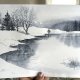 Zimowe refleksje. Original Akwarela A4