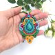 "Jade" wisior sutasz kolorowy barwny w stylu indyjskim z jadeitem